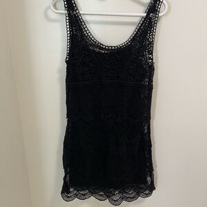 American Eagle Outfitters Black Crochet Dress XS